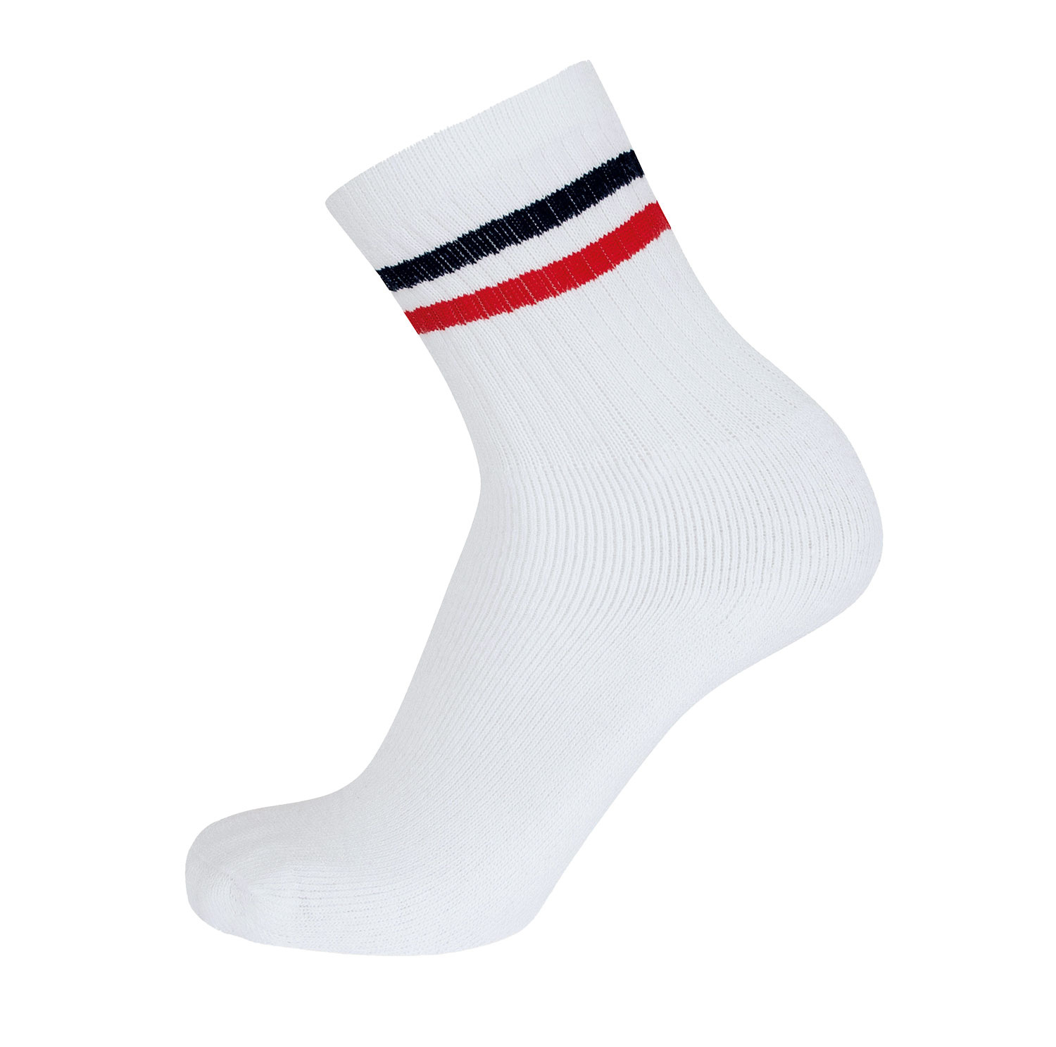 Chaussettes Tennis Enfant Basic Treasure Lot 4 Paires | Coton Bio | Tailles 26-38 | Rayures Multicolores