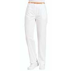 Pantalon dames médical à taille en partie élastique blanc