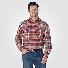 Chemise à carreaux, rouge-bleu 100% coton