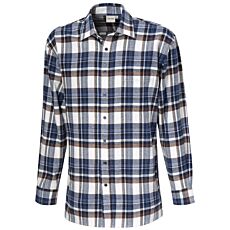 Chemise à carreaux en flanelle de coton bleu