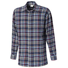 Chemise à carreaux en flanelle de coton navy