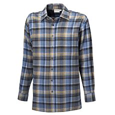 Chemise à carreaux en flanelle de coton bleu glacier