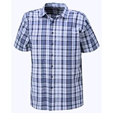 Kariertes Kurzarmhemd anthrazit-blau