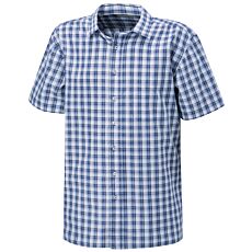 Chemise à carreaux à manches courtes marine-blanc