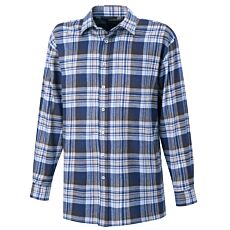 Flanellhemd kariert, beidseitig geraut – blau-beige