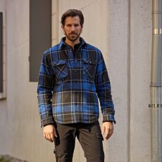 Chemise thermique Orix à carreaux – bleu-noir