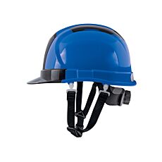 Bauhelm ABS Deluxe mit transparentem Sonnendach blau