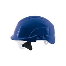 Casque de chantier ABS Spectrum avec lunettes de protection intégrées bleu