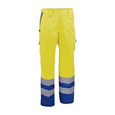 Arbeitshose mit Lüftung und 2 Seitentaschen gelb-blau