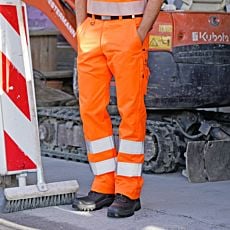 Pantalon de travail avec aération et 2 poches latérales orange