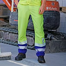 Pantalon de travail d'été de sécurité avec poches jaune-bleu