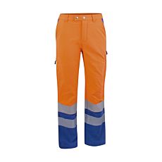 Pantalon de travail d'été de sécurité avec poches orange-bleu