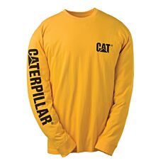 Shirt à manches longues CAT Trademark Banner en 100% coton jaune