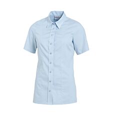 Bluse chlorecht mit Stretch kurzarm hellblau