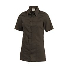 Bluse chlorecht mit Stretch kurzarm braun