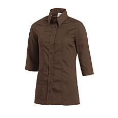 Bluse chlorecht mit Stretch 3/4 Arm braun
