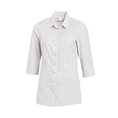 Bluse chlorecht mit Stretch 3/4 Arm weiss