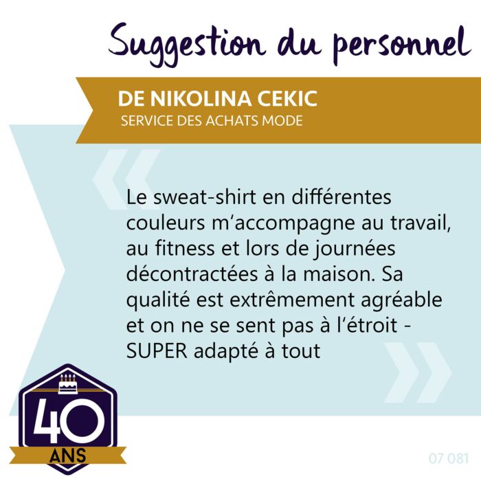 Sweat-shirt avec encolure arrondie unisexe