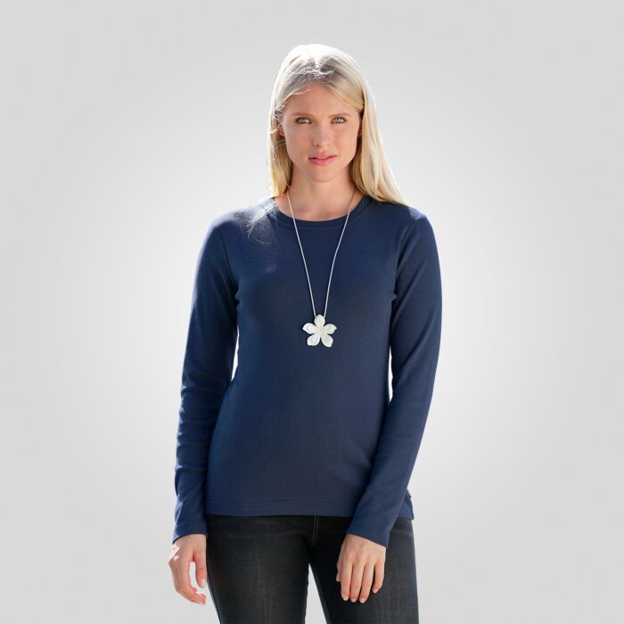 Pull à encolure arrondie coton