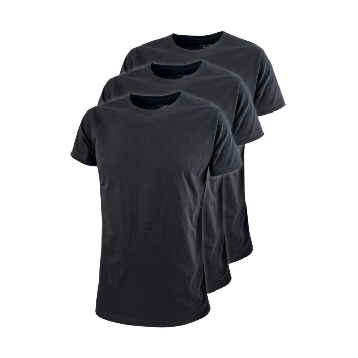 Herren Rundhalsshirt 3er Pack aus 100% Baumwolle