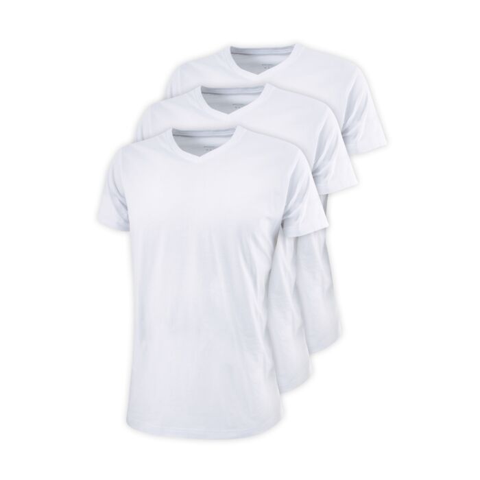 Lot de 3 maillots à encolure en V de 100% coton
