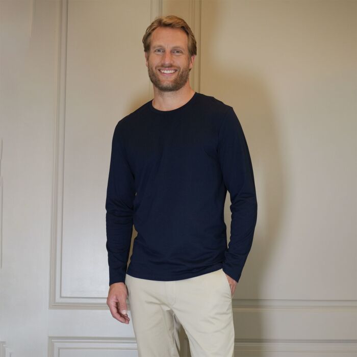 GOTS-zertifiziertes Herren Basic Langarmshirt