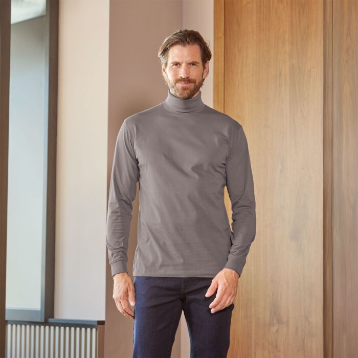 GOTS-Zertifiziertes Herren Basic Rollkragenshirt