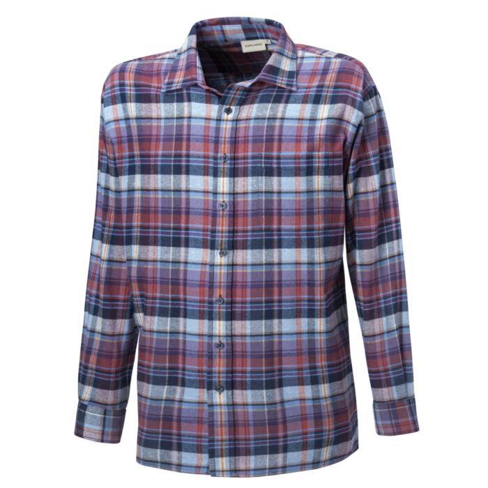 Chemise à carreaux en flanelle de coton