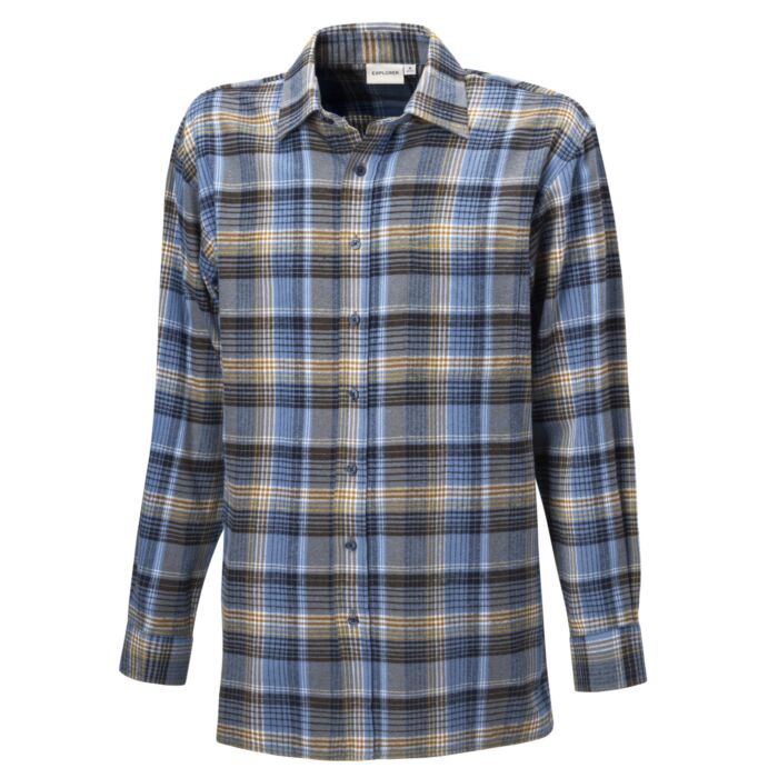 Chemise à carreaux en flanelle de coton