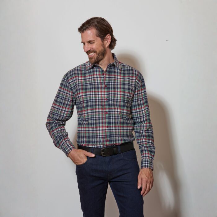 Flanellhemd kariert, beidseitig geraut