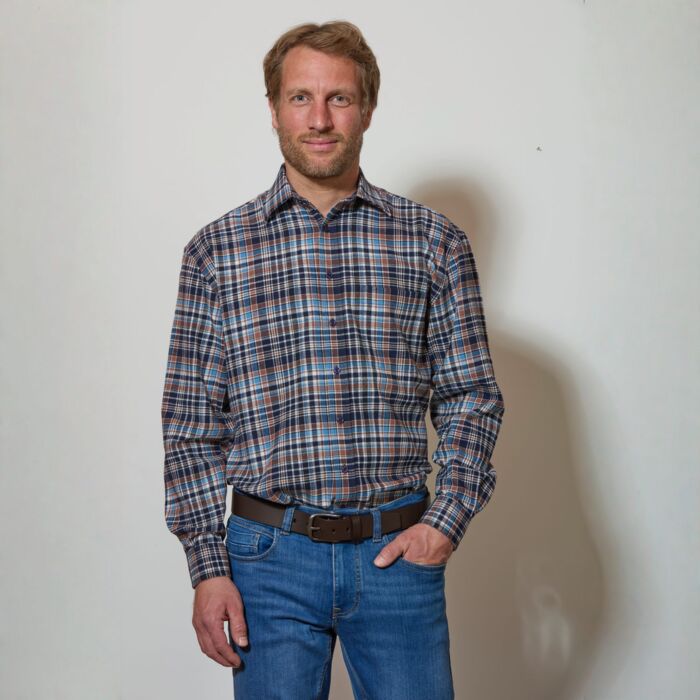 Flanellhemd kariert, beidseitig geraut
