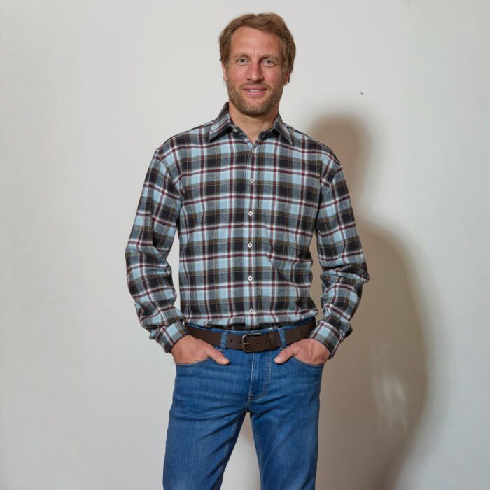Flanellhemd kariert, beidseitig geraut