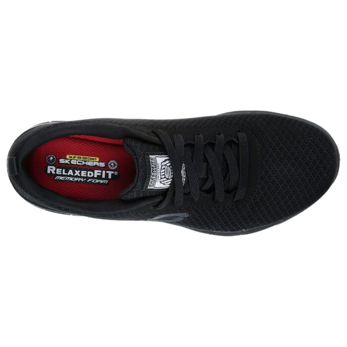 SKECHERS WORK Damen-Schnürschuh mit Futter schwarz
