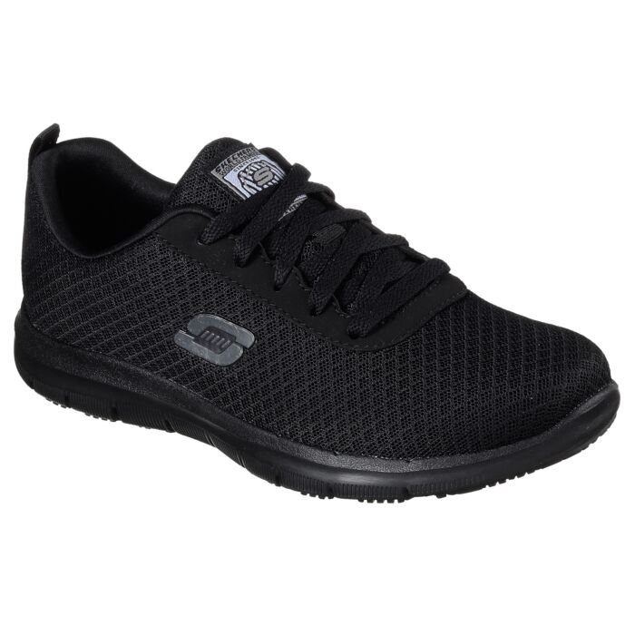 SKECHERS WORK Damen-Schnürschuh mit Futter schwarz