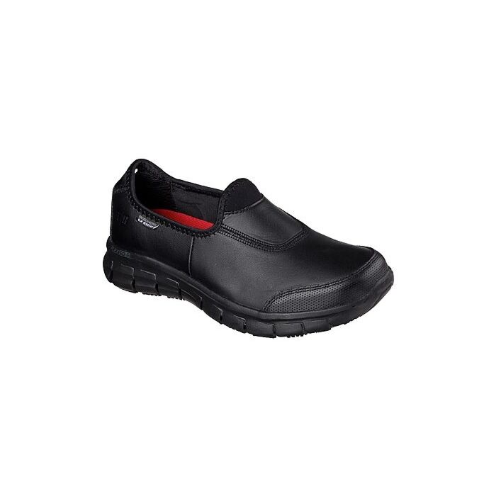 Chaussures avec doublure Skechers slippers en cuir, noir