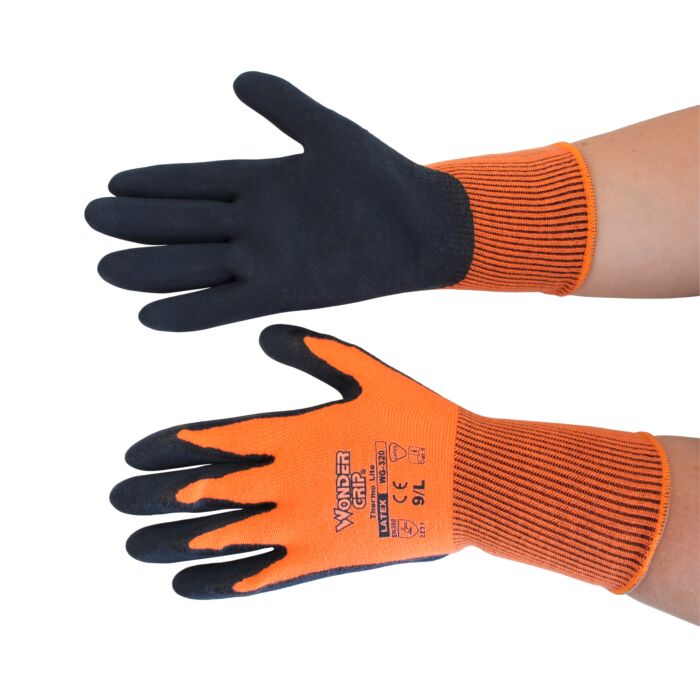 WONDERGRIP Schaumlatex-Handschuh aus gebürstetem Acryl und Elasthan
