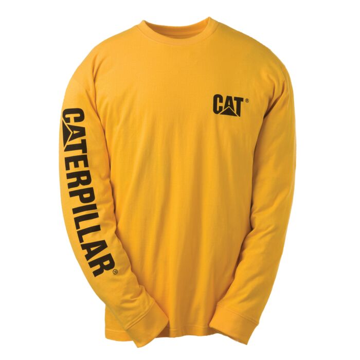 CAT Langarmshirt Trademark Banner aus 100% Baumwolle