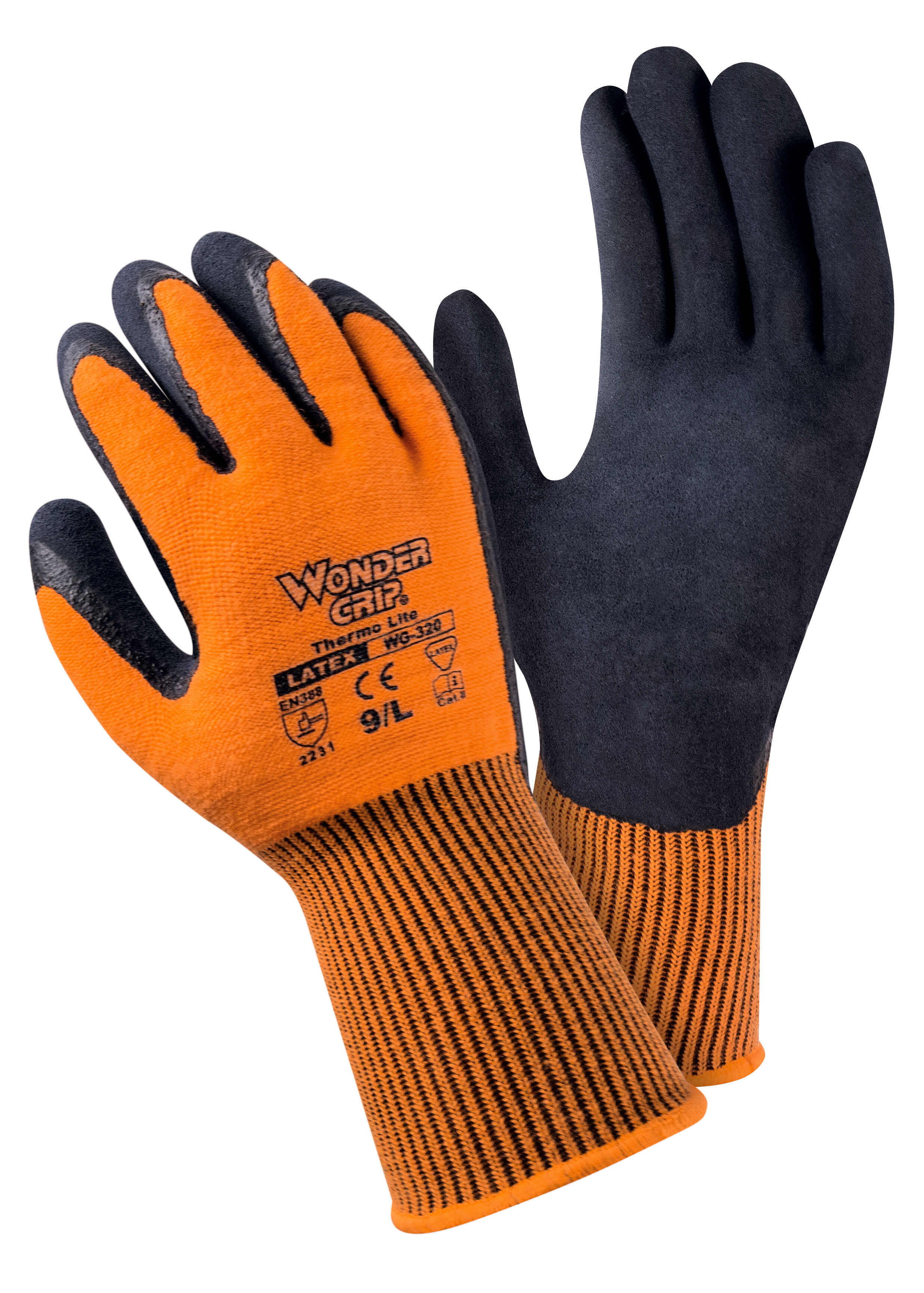 WONDERGRIP Schaumlatex-Handschuh aus gebrstetem Acryl und Elasthan